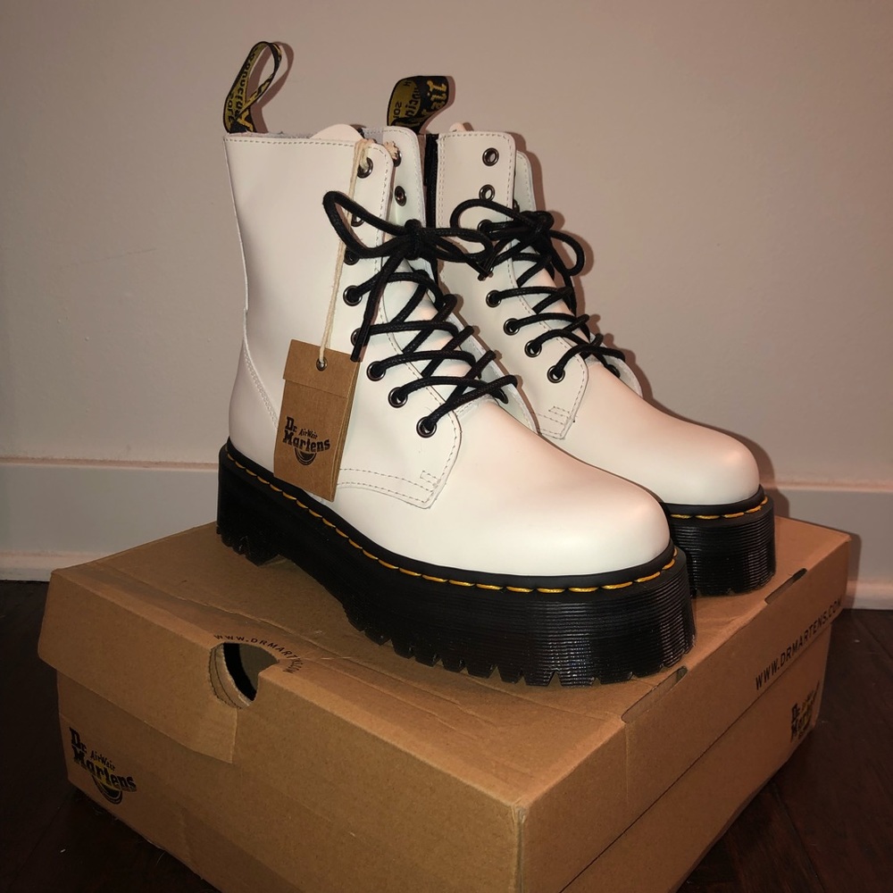 Dr. Martens White Jadon 8 Eye Boots